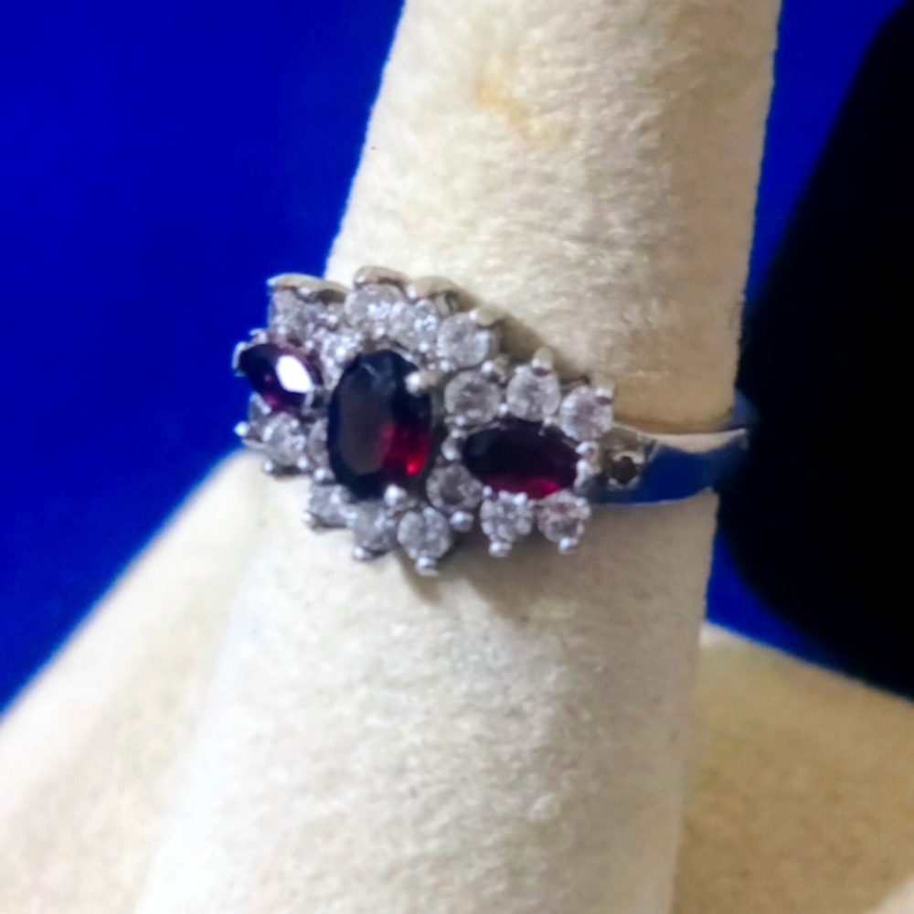 Garnet Ring and Matching Earrings